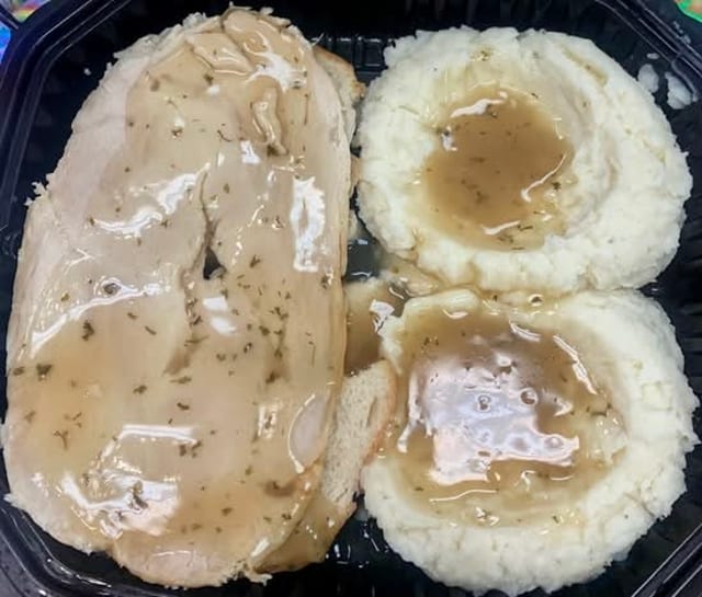 Open Faced Turkey Dinner.