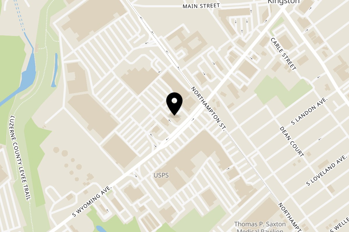 Map showing the location of Ollie's Restaurant on 84 South Wyoming Avenue in Edwardsville
